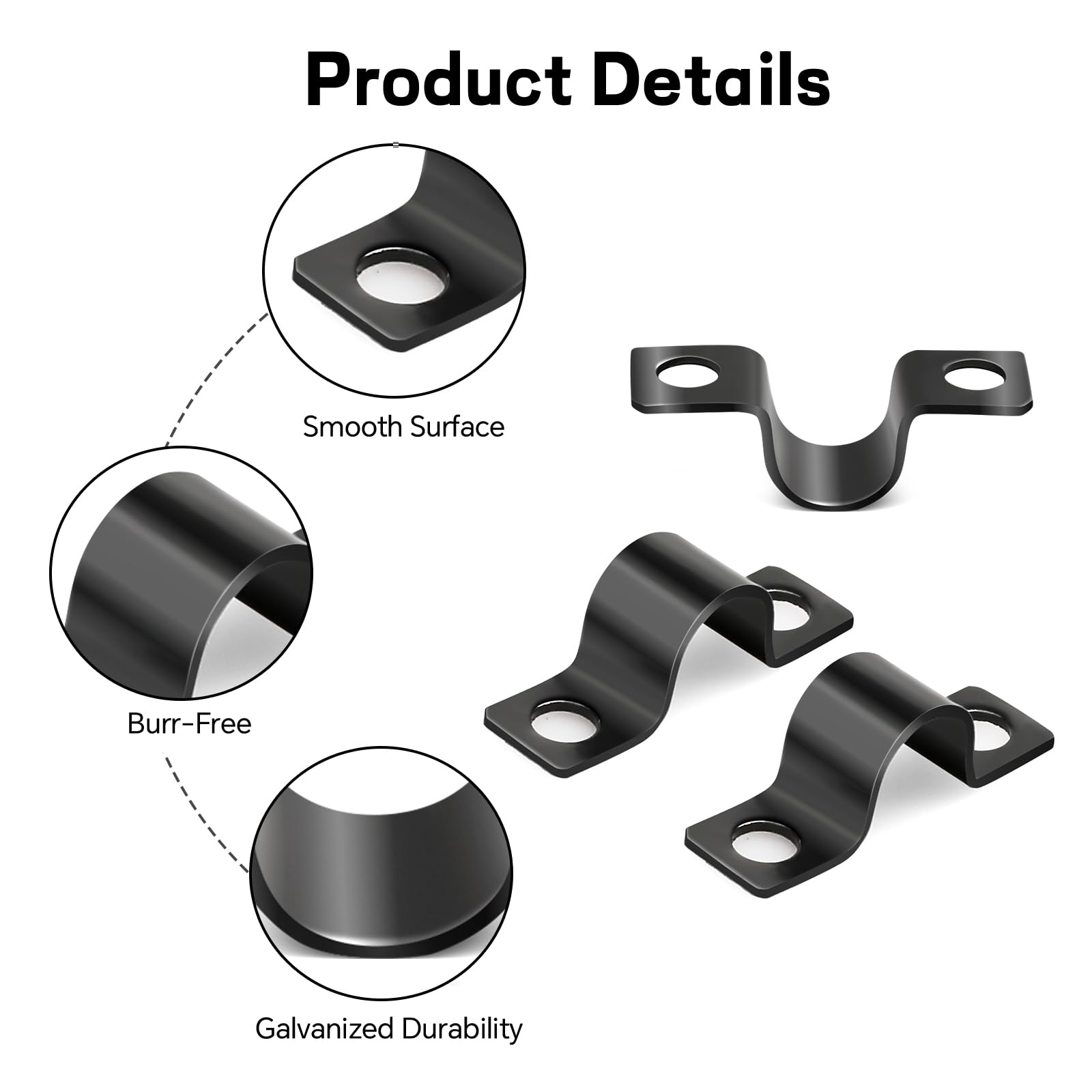 50 Pezzi Clip Fermacavi in Acciaio Ø 6 mm Piccola Collari Morsetti per Tubi a U Fascette Stringitubo per Tubo dell'acqua Tubo del Gas