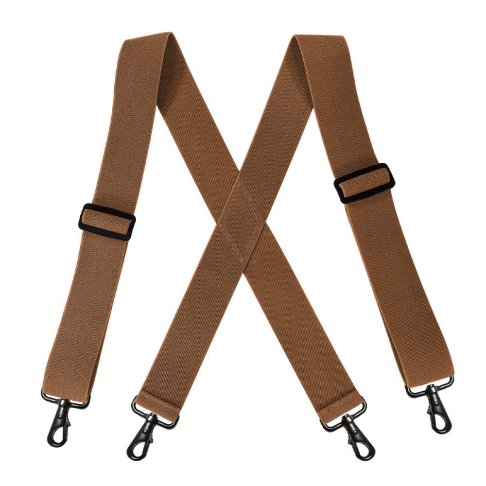 Strapazierfähige Hosenträger, groß, hoch, 5 cm breit, mit 4 drehbaren Haken, Gürtelschlaufe, X-Rückenarbeits-Hosenträger, verstellbar, elastisch, for Herren und Damen, modisch