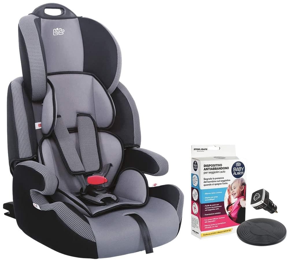 Bibo BIBO1356ALARM seggiolino antiabbandono, Grigio/Nero
