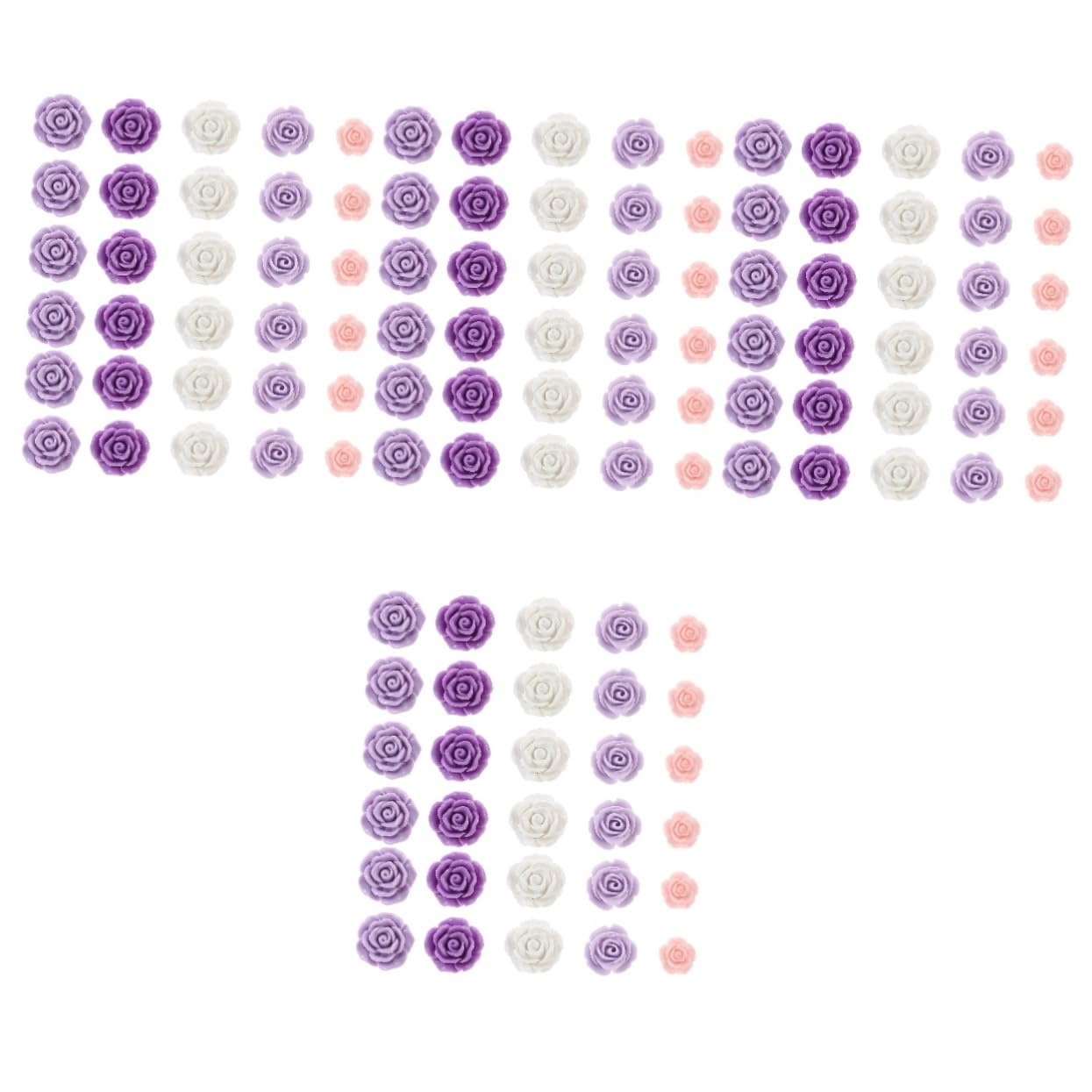 OSALADI 4 Ensembles Pushpin Rose Coules De Pouce De Fleur Punaises Punaise Rose Floral Compacte Petite Accessoire Résine Violet,Mauve 40 Pièces * 4