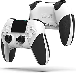Controle Sem Fio compatível com consoles PS4/PS5 (funciona apenas com jogos PS4)/PC/IOS/Android e laptop, com sensor de movimento de 6 eixos/vibração dupla/entrada de áudio de 3,5 mm