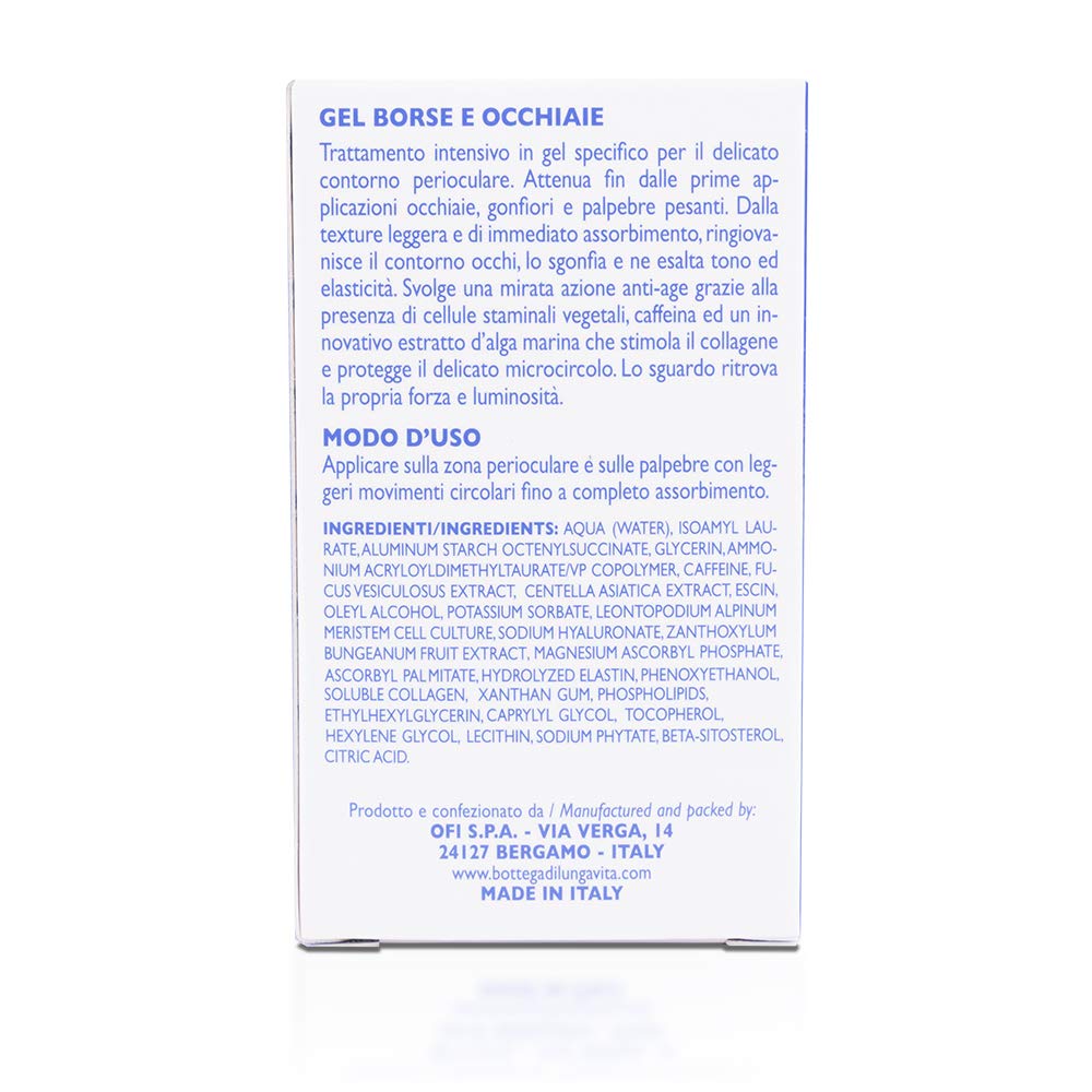 Bottega di LungaVita Natural Products Gel Borse E Occhiaie Vita-age Aurum - Contorno Occhi Anti Borse E Occhiaie - Con Cellule Staminali Vegetali