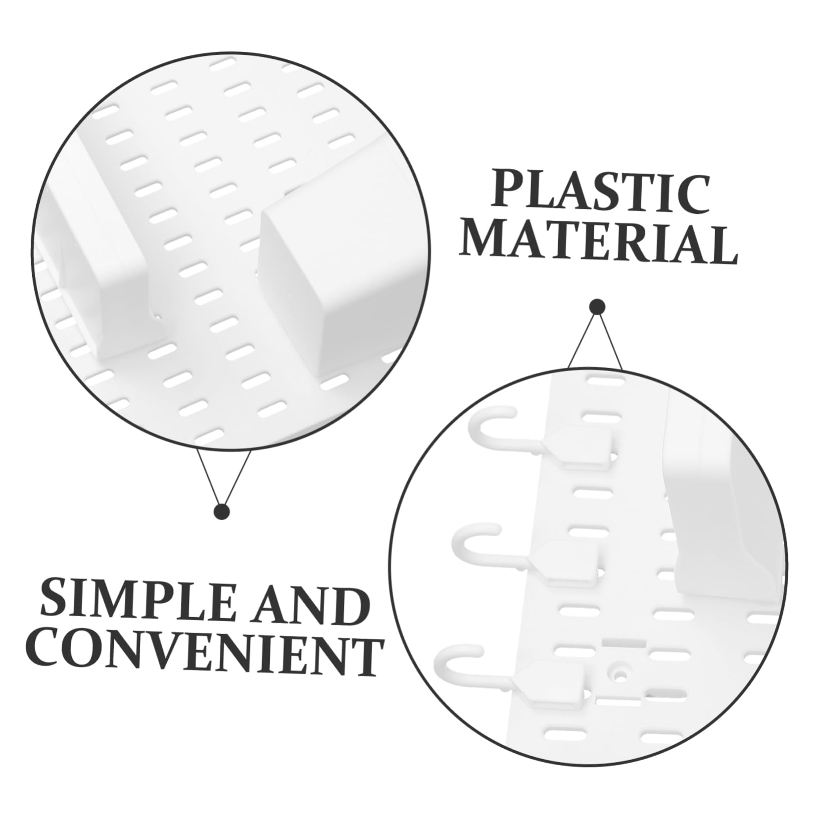 PRETYZOOM Kit de Tablero Perforado para Montaje en Pared sin Taladro, Organizador de Pared Blanco de PP con Fuerte Capacidad de Carga para Cocina y Baño Moderno