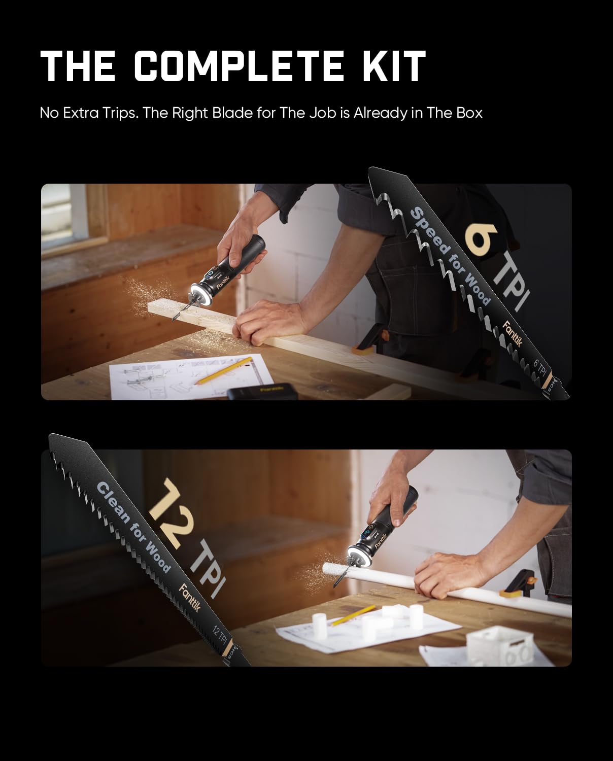 Fanttik R11 Pro Cordless Recip Saw - Wood & PVC Cutting -7