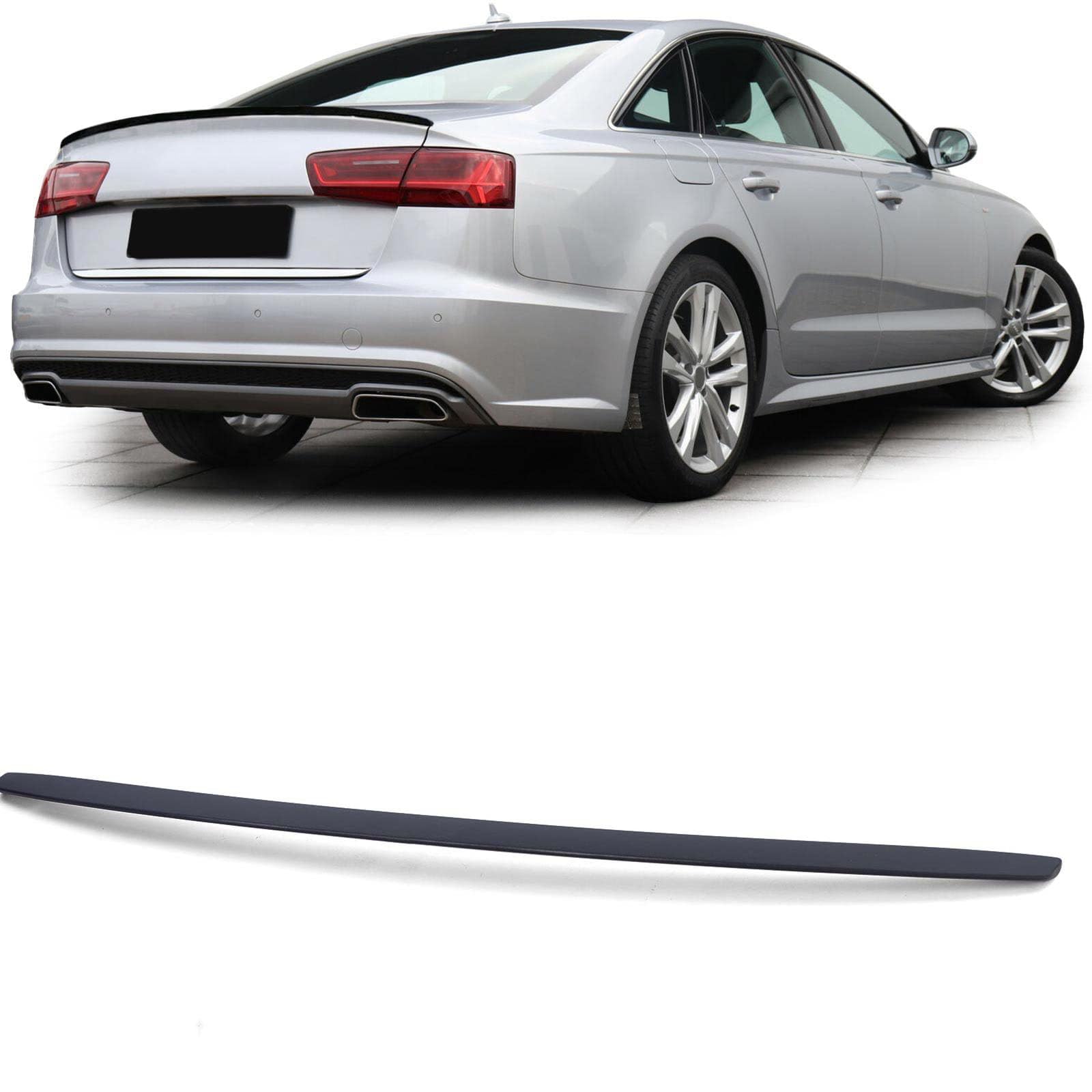YPSQQHD Car Rear Spoiler Splitter, Rear Trunk Boot Lip Wing lid Spoiler ABS Exterior Accessories, Compatible with Audi A6 C7 Saloon 11-18