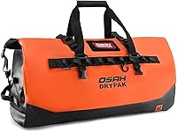 Vista 10 de Bolsa de lona impermeable 25L/40L/60L – Bolsa trasera de motocicleta resistente, bolsa seca enrollable para viajes, camping, canotaje, kayak