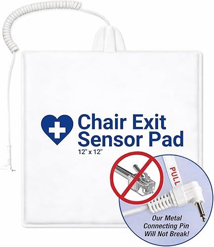 Miniatura 4 de Alarma segura para silla para pacientes ancianos con demencia – Almohadilla de sensor a largo plazo de 12 x 12 pulgadas y monitor de alerta de