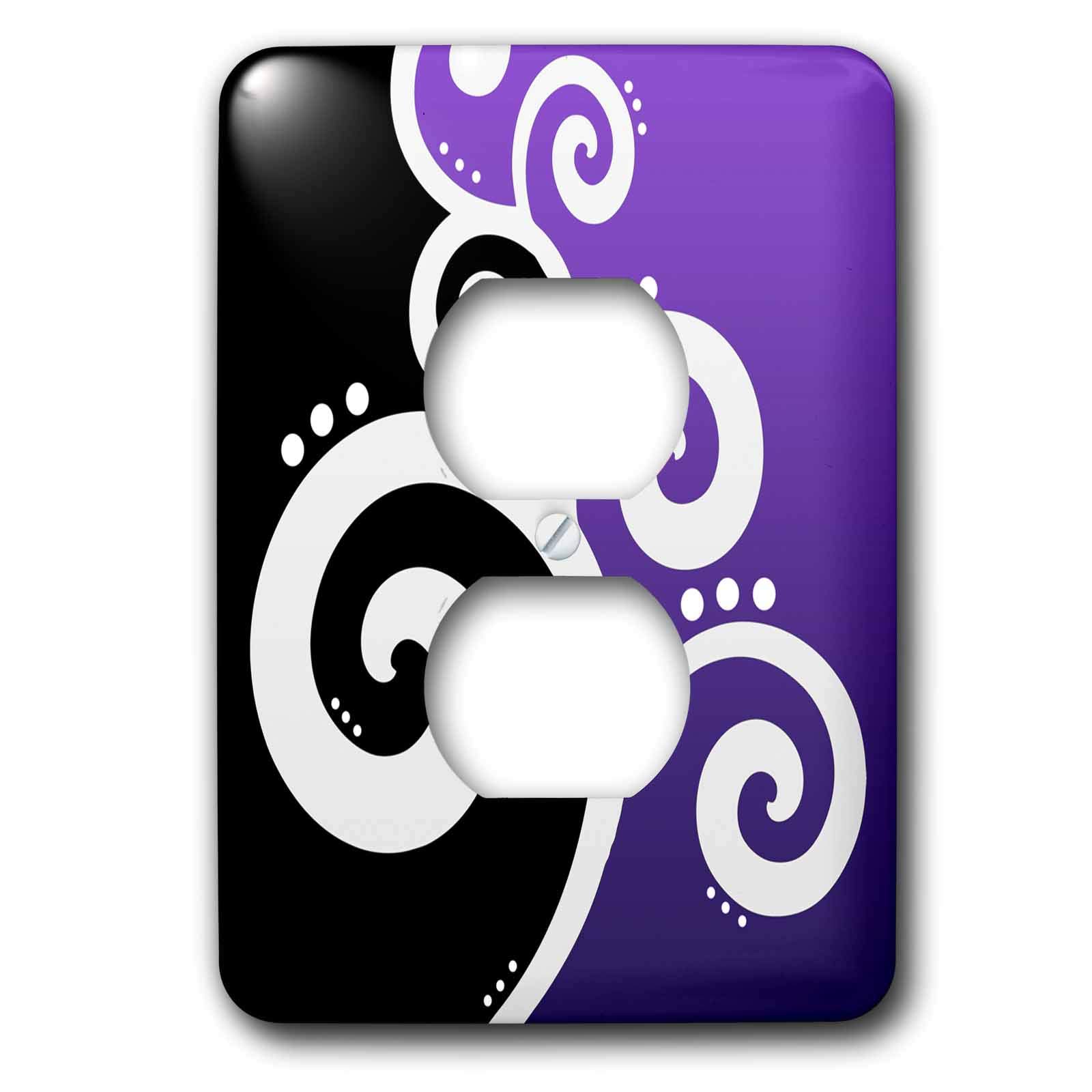 Bouchon de prise violet 3dRose lsp_35713_6 au design chic de volutes et points