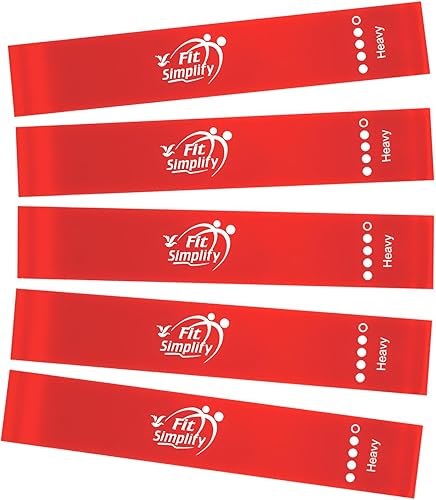 Miniatura 3 de Fit Simplify Bandas de ejercicios de resistencia con guía de instrucciones y bolsa de transporte, juego de 5 Azul,Negro -,Verde,Rojo
