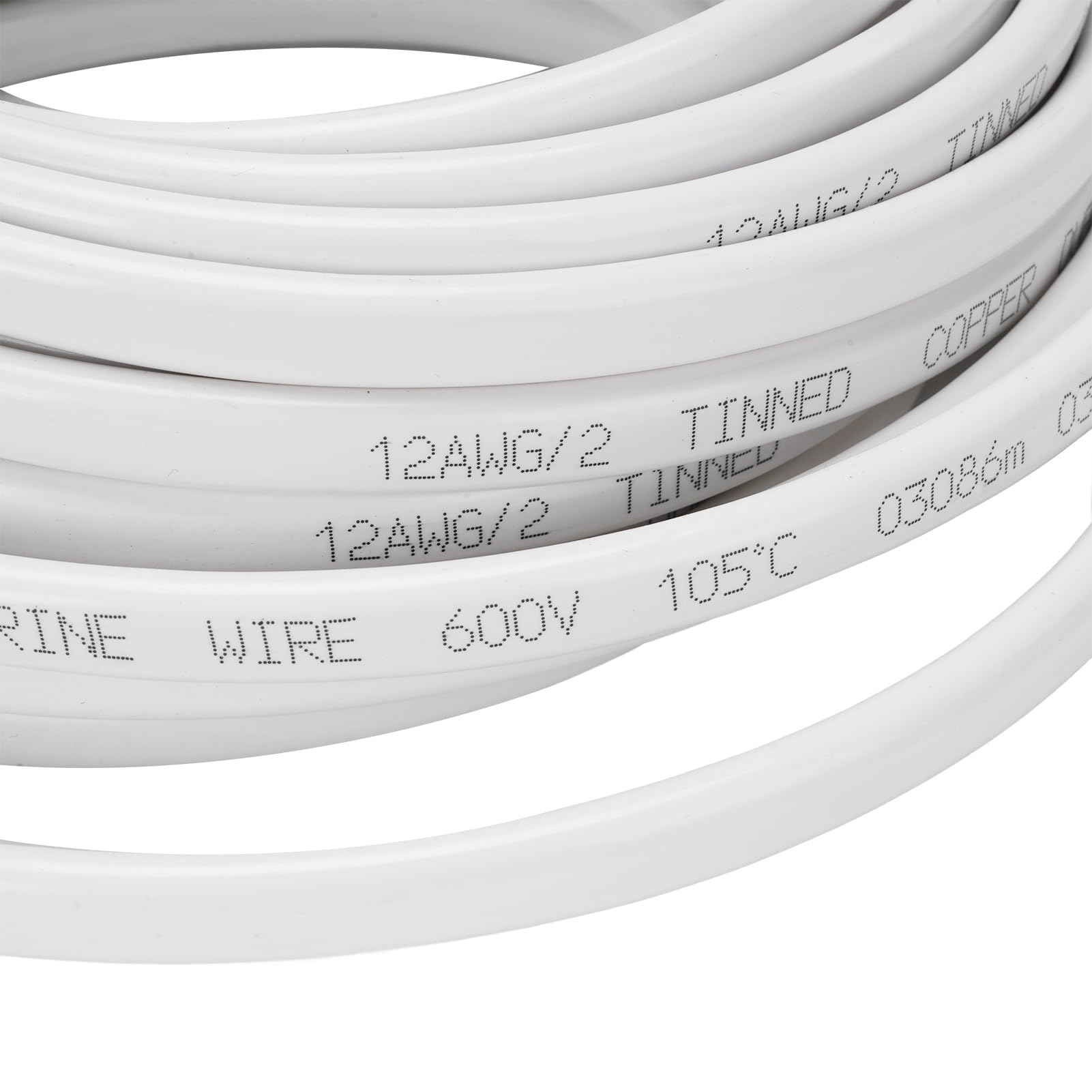 Morski Przewód 12 AWG Morski Izolowany Przewód Izolowany 12 AWG Kabel Łodziowy OFC PVC 30 Stóp 600V z wodoodporną izolacją do łodzi,