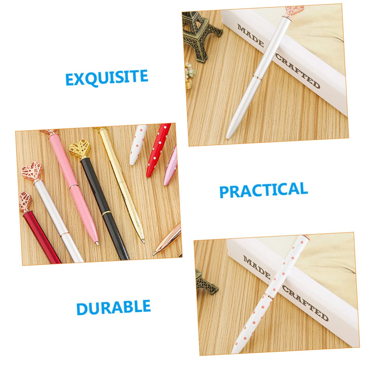 Lurrose Lot De 4 Stylos À Bille Ergonomiques En Métal Décorés De Cœurs Pour Lécole 6 Pièces X 4