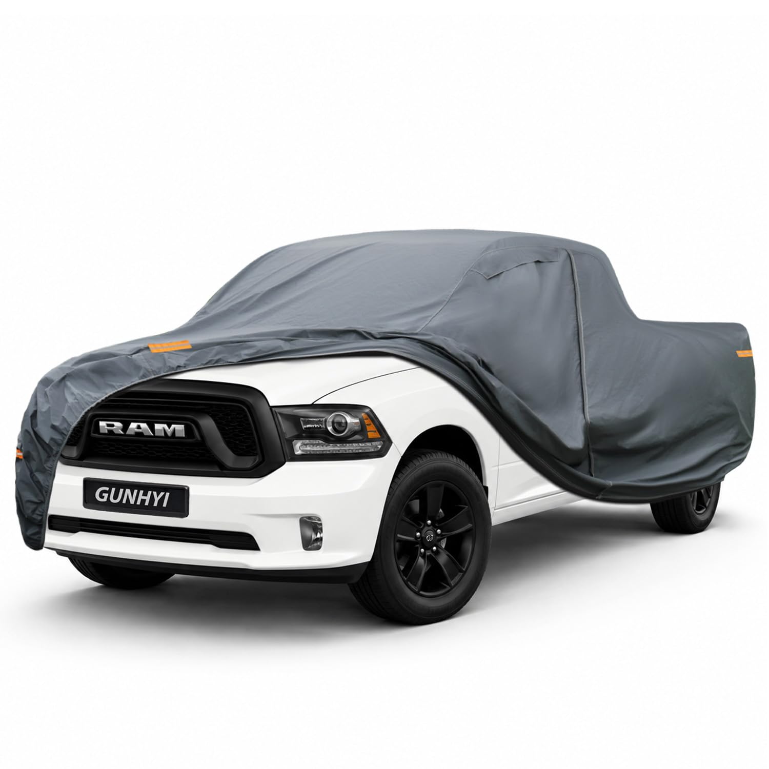 GUNHYI Premium Truck Cover Custom Fit Dodge Ram 1500 Quad Cab Short Bed, 16 Layers Heavy Duty Truck Cover Waterproof All Weather with Zipper Door for Sun Rain Snow Dust Uv Protection