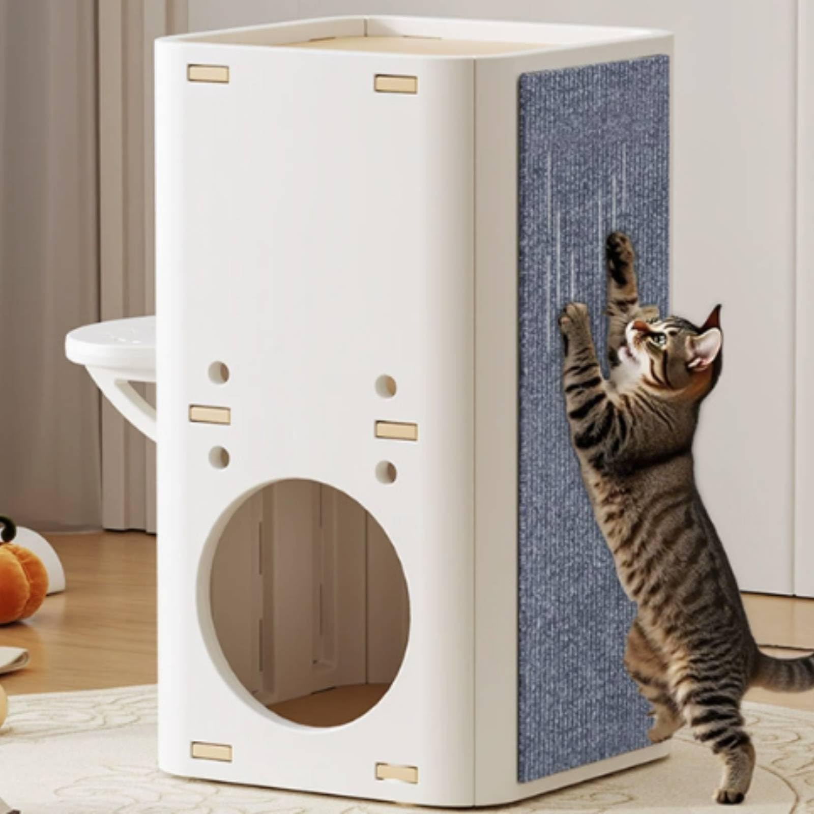 Qianly Rascador Cubo Multinivel Mueble Vertical para Esquinas