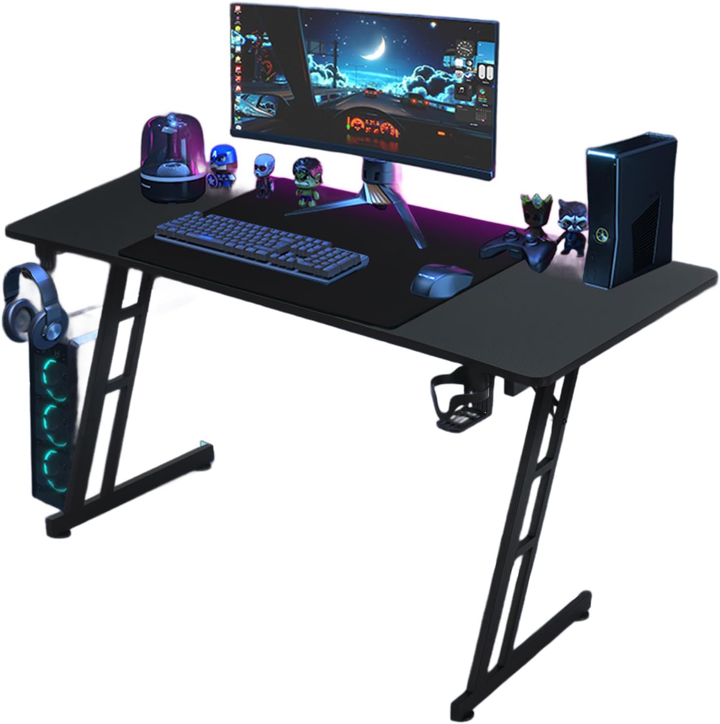 AufuN 120 x 60cm Gaming Tisch, Gaming Schreibtisch, Kopfhörerhaken und Getränkehalter, Stabiler Comp… AufuN 120 x 60cm Gaming Tisch, Gaming Schreibtisch, Kopfhörerhaken und Getränkehalter, Stabiler Comp…