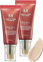 MISSHA M Perfect Cover BB Cream Pacote Duplo No.23 Natural Bege - Claro/Médio com Tom Frio/Neutro FPS 42 PA +++ 1,69 Fl Oz - Hidratante Colorido para rosto com FPS