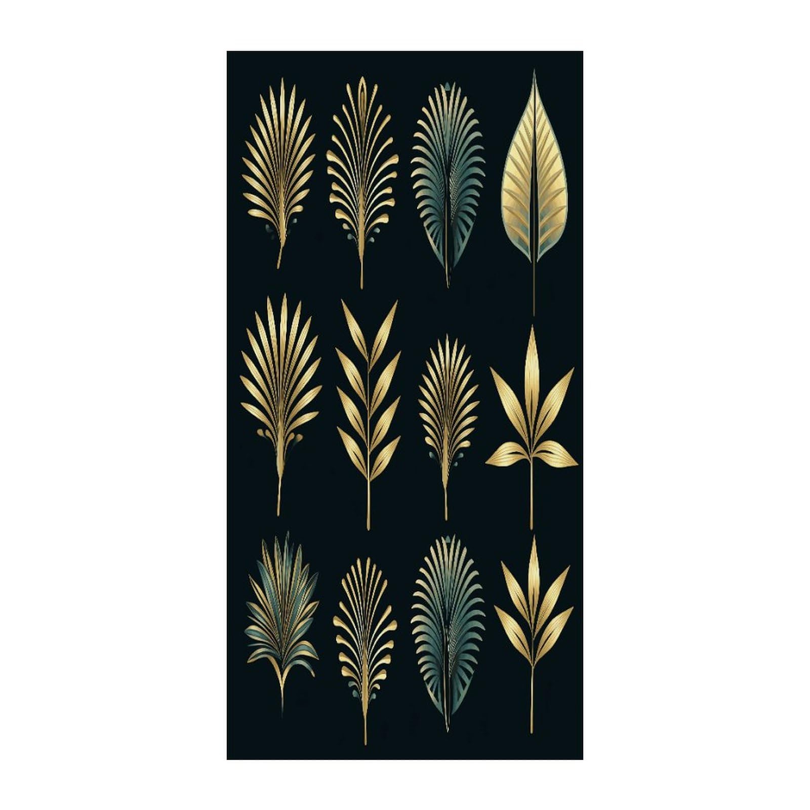Fekiloot Style Golden Palm Leaves Door Curtain Room Divider Curtains