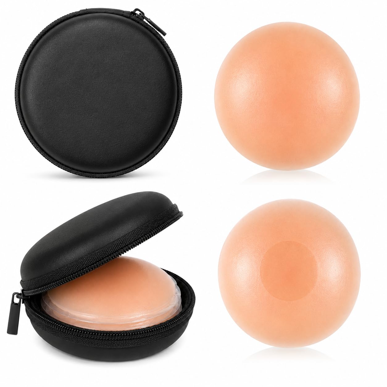 Reusable Silicone Nipple Covers for Women | Self-Adhesive Invisible Breast Petals | Seamless Bra Alternative | Waterproof & Sweatproof | Skin-Friendly | Nude | 1 Pair (2 Pieces)-image-12