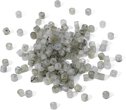 Miniatura 4 de Cuentas cilíndricas cortas de espectrolita natural de 0.079 x 0.118 in, 155 cuentas sueltas de tubo semipiedras preciosas para diseño de joyería