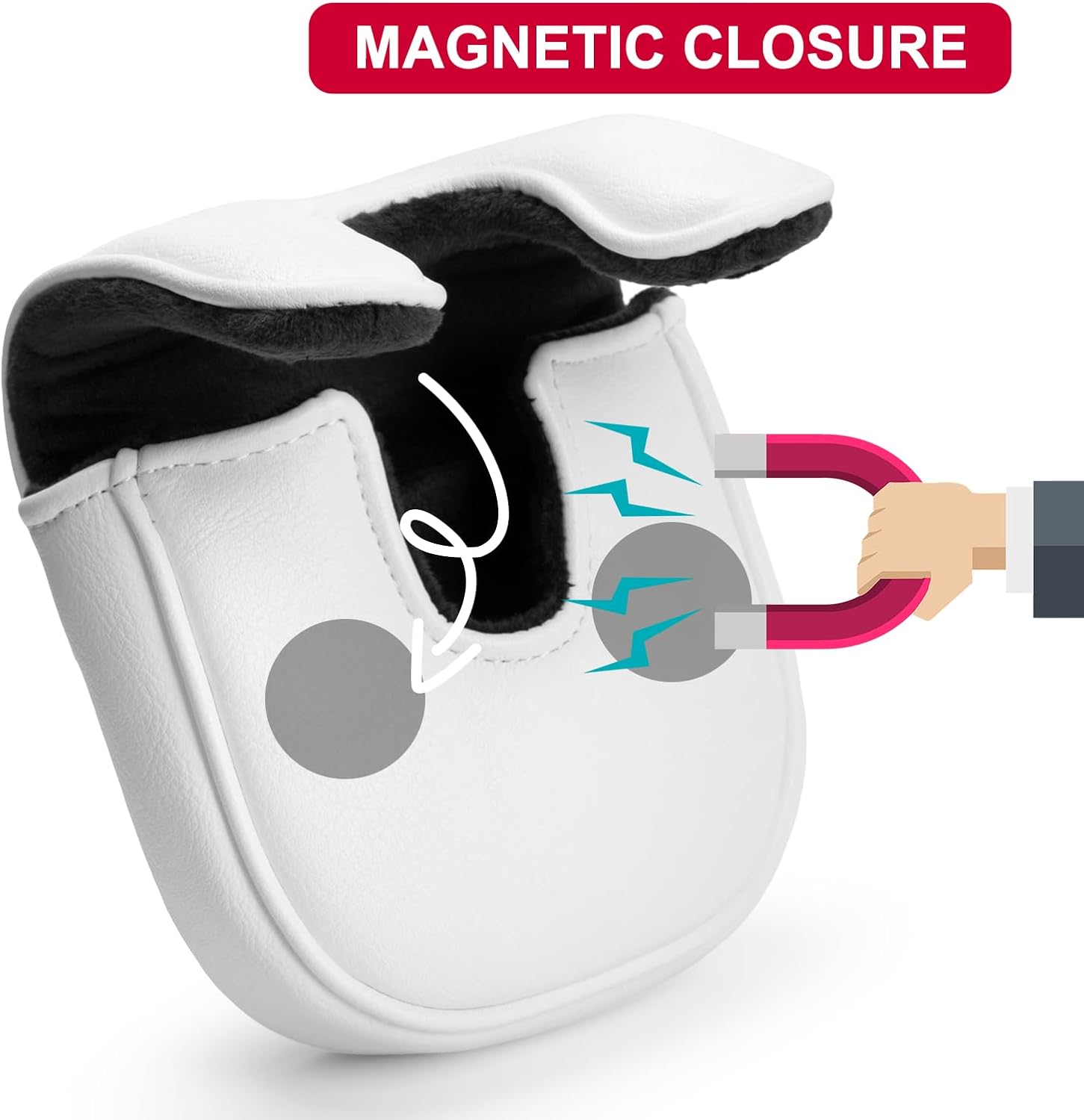 Golf Mallet Putter Cover Golf Headcover, Magnetic Closure Premium Leather Do Not 3Putt Golf Head Covers Fits Golf DF3 Putter Poker Ace Mallet Putter Headcover