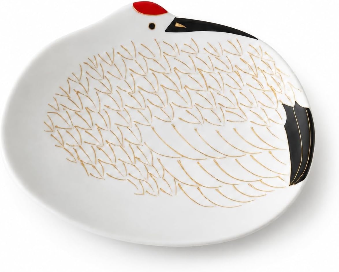 Crane Plate, Dishwasher Safe, Made in Japan, 4.8in