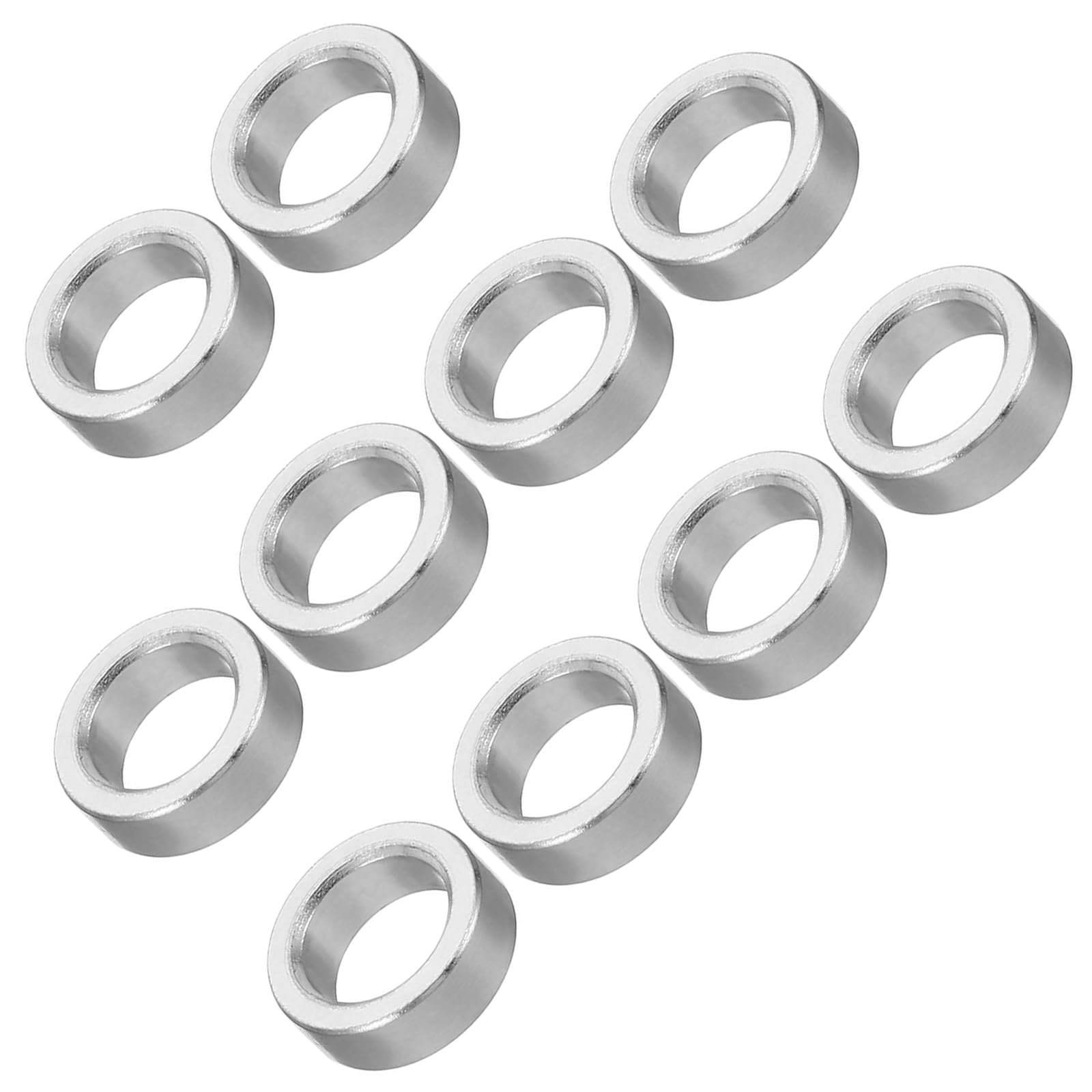 Unifizz M8 Aluminium Spacers, 10Pcs Round Metal Spacer Tubes 8.2mm ID x 12mm OD x 4mm Length Unthreaded Aluminium Standoff for M8 Screw Bolt Assemblies — image 1