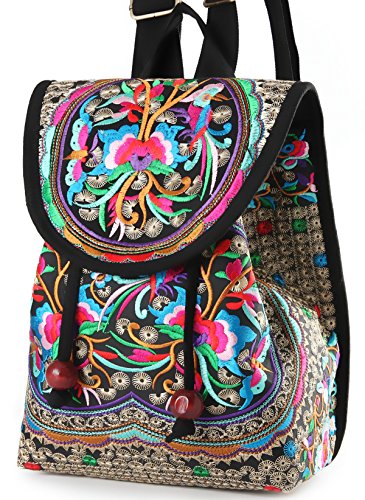 Goodhan Vintage Embroidered Women Backpack Ethnic Travel Handbag Shoulder Bag2