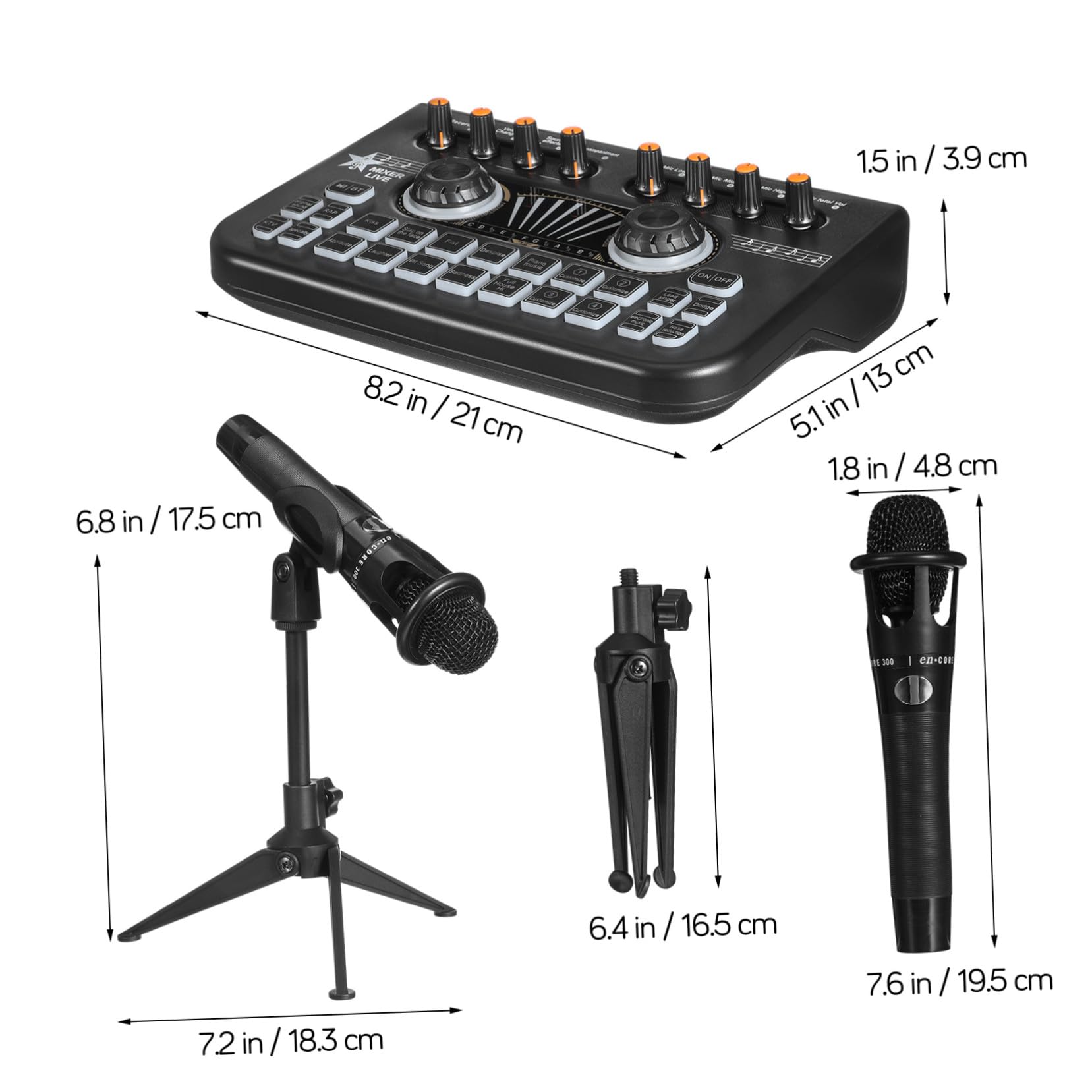 Cabilock Apparecchiature per Registrazione Audio Pacchetto di Strumenti per Podcasting con Microfono e Modifica Vocale Scheda Audio Live per Registrazione Canto e Streaming