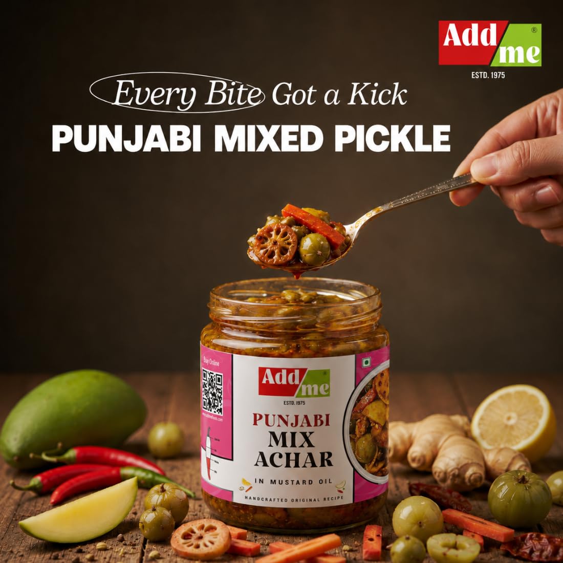Add me Achar Mixed Pickles 500gm Home Made Recipe mango chilli lemon carrot ker ginger karonda lasoda fruit Punjabi Mix Achar pickle 4