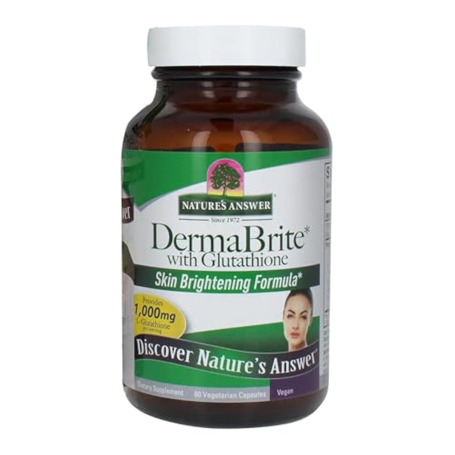 Nature's Answer Dermabrite With Glutathione, 60 Vegetarian Capsules