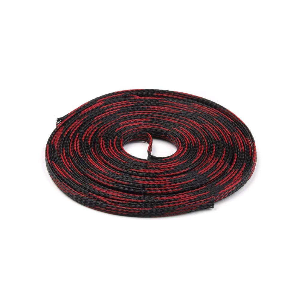 Gaine de câble de 100 mètres tressée isolée en Pet Extensible Câbles de Presse-étoupe en Spirale Gaine de Protection pour Harnais de Protection Gaine de câble-Noir Vert,8mm