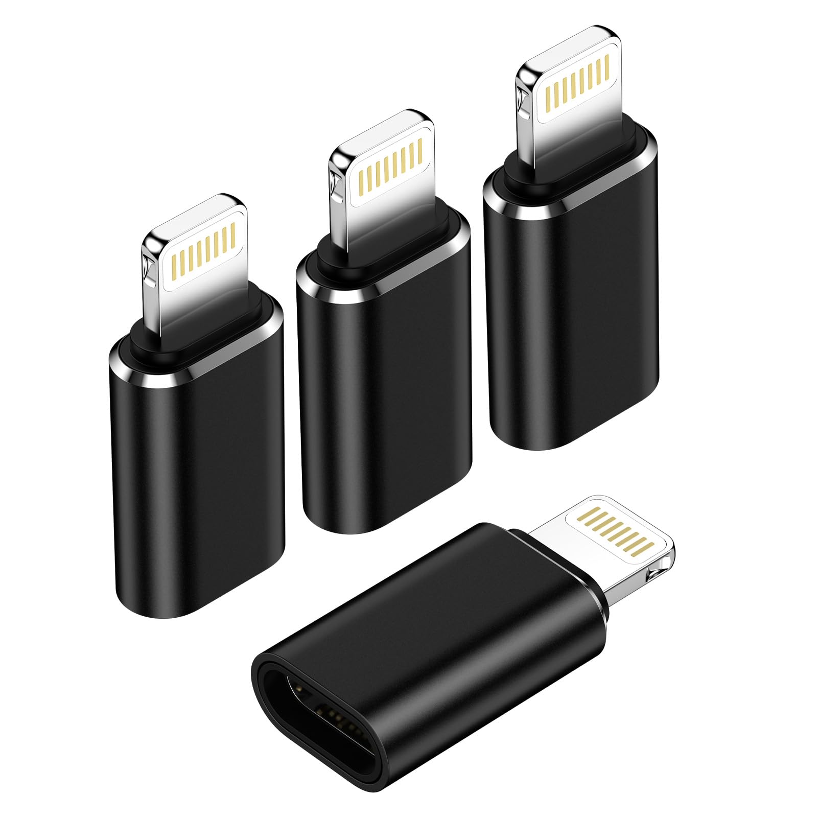Adaptateur Lightning vers USB C Lot de 4, Charge Rapide et Transfert de Données pour iPhone 14 Pro Max 13 12 11, iPad AirPods