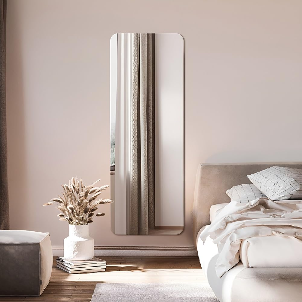 Specchio da Parete Senza Cornice 40x120 cm 40x150 cm Specchio Autoadesivi in Acrilico per Decorazione Domestica(40x120cm-15.7x47.2in)