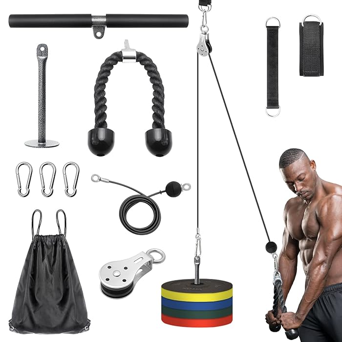 Buy Pulley System Gym, Fitness LAT and Lift Pulley System with 2M Rope