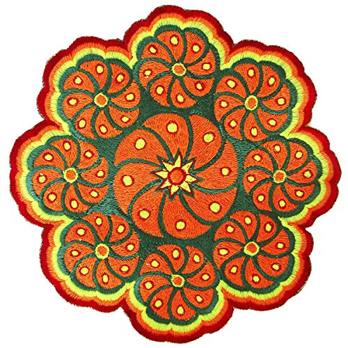 ImZauberwald Huichol Peyote Mandala ~7inch Blacklight Glowing Mescaline UV Patch