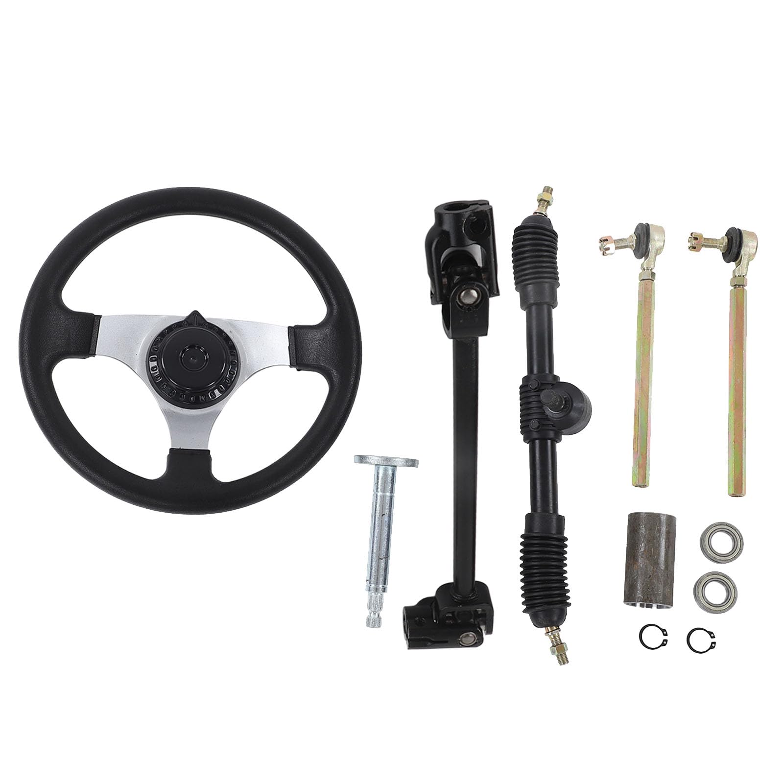 KIMISS Juego de Volante Ajustable Go Kart de 300 Mm/11,8 Pulgadas para Motores Go Kart de 110-250 - Kit de Rendimiento Duradero