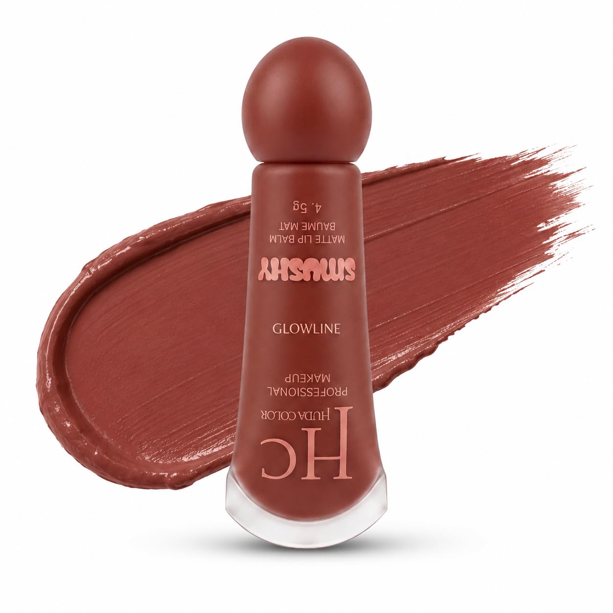 HUDA COLOR Glowline Smushy Matte Lip Balm Nude Brown 4.5g | Liquid-to-Matte Finish, Long Lasting Formula, Nourishing Velvet Base, Hydrating Lip Cream, Tinted Nude Brown-picture-16
