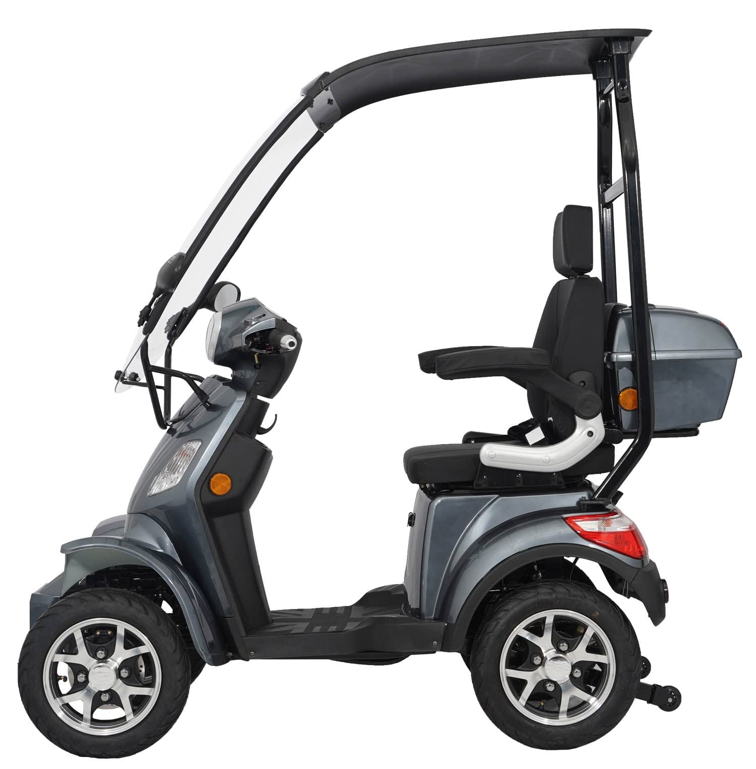 Elektromobil “VITA CARE 4000 Dach”, 25 km/h, 50 Kilometer Reichweite, Blei-Gel-Akku, Seniorenmobil, E-Mobil, Senioren, Seniorenroller Straßenzulassung, Elektrofahrzeug, Grau