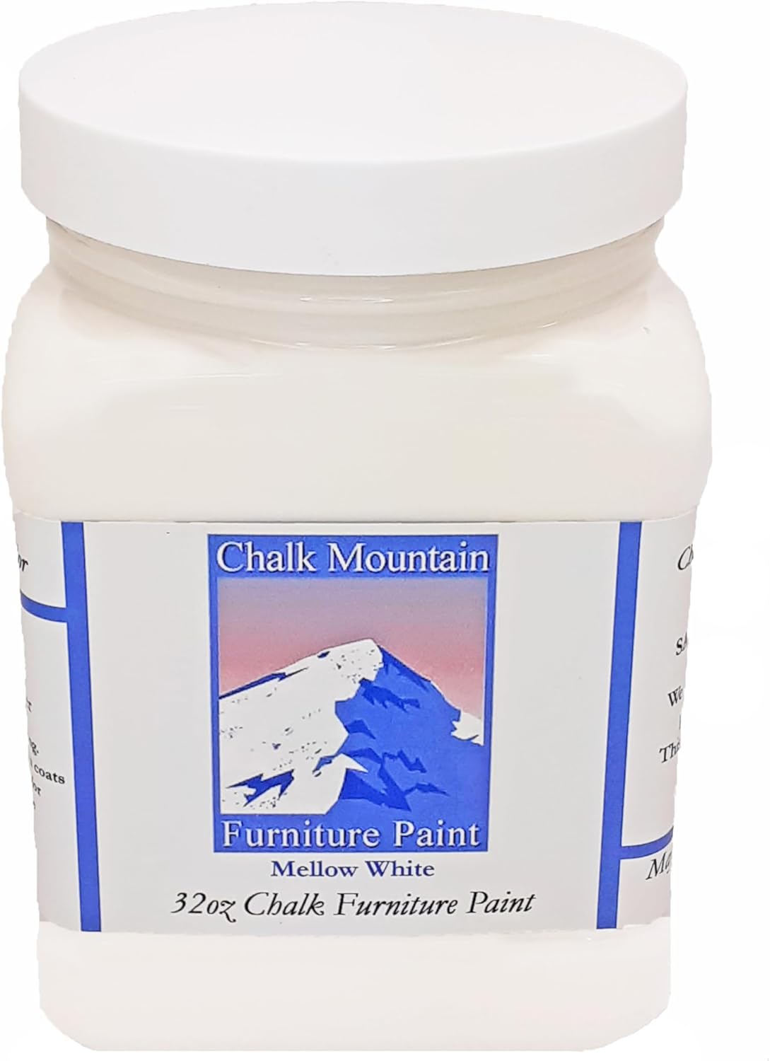 Chalk Style All-in-One Paint: Eco-friendly, matte finish for furniture, home decor, cabinets, and crafts. Low voc and odor. 32 Fl oz #8 Mellow White