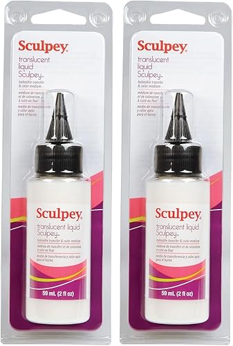 Polyform Liquid Sculpey - Arcilla líquida de polímero para horno, translúcida, botella de 2 onzas, ideal para joyas, vacaciones, bricolaje, medios