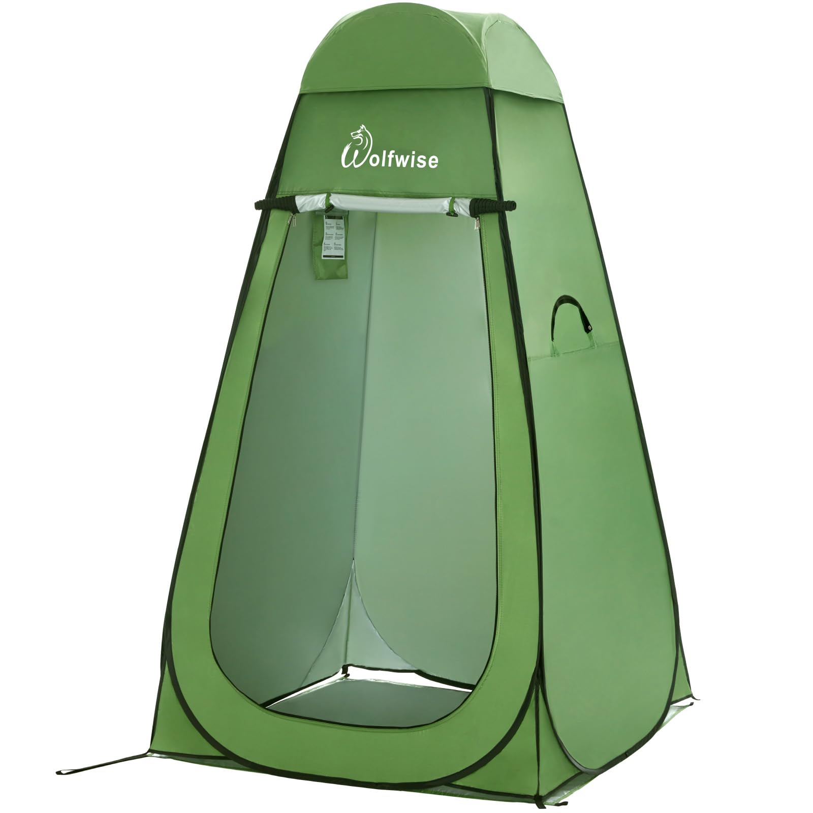 WolfWise Pop Up Privacy Shower Tent Portable Outdoor Sun Shelter Camp Toilet Changing Dressing Room, Large, Green