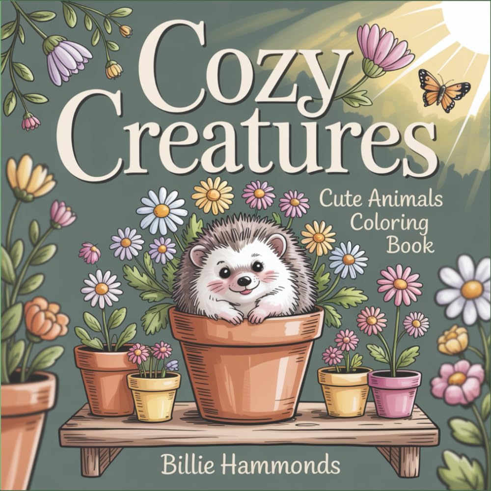 Cozy Creatures: Cute Animals Coloring Book - Relaxing Animal Scenes for Adults and Teens - Peaceful Designs with Adorable Wildlife, Pets, and Woodland Creatures - Mindful Stress Relief Activity