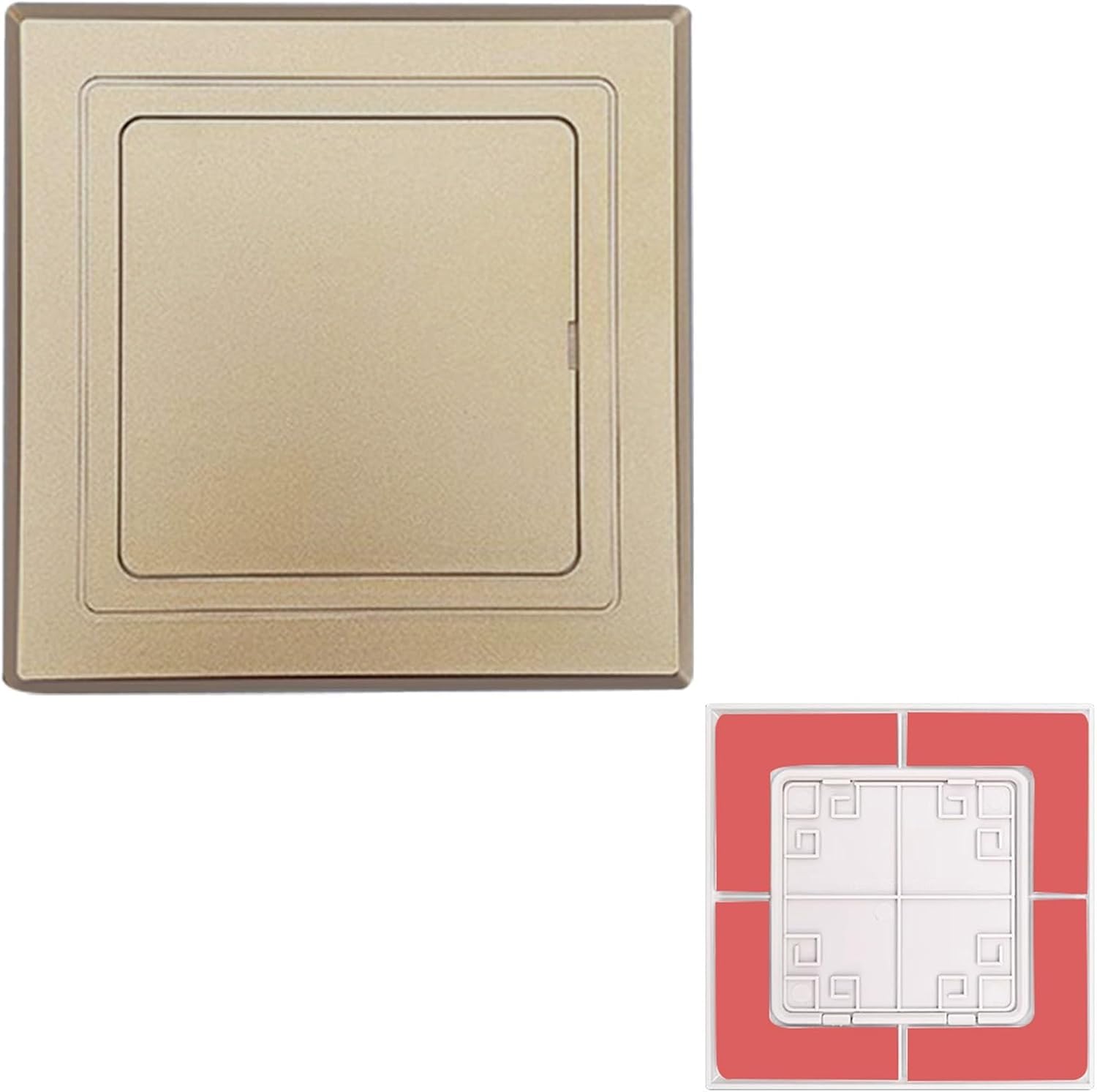 VUIKLCty Self-adhesive Wall Access Panels With Snap-on Lids Water/heating/cable Access Hatches(Gold,100x100mm (4x4in))