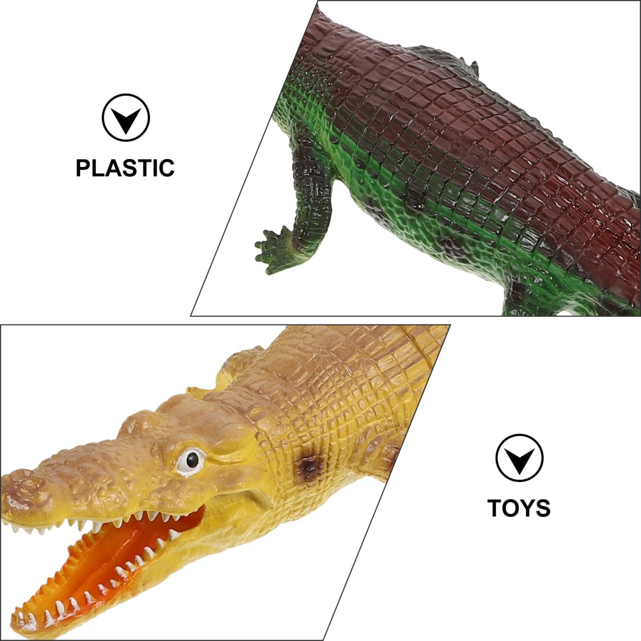 Kisangel Giocattolo Realistico Coccodrillo 40cm in Plastica Verde, 2 Pezzi