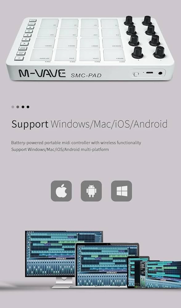 Amazon.com: M-VAVE SMC-PAD Wireless MIDI Drum Pad Controller