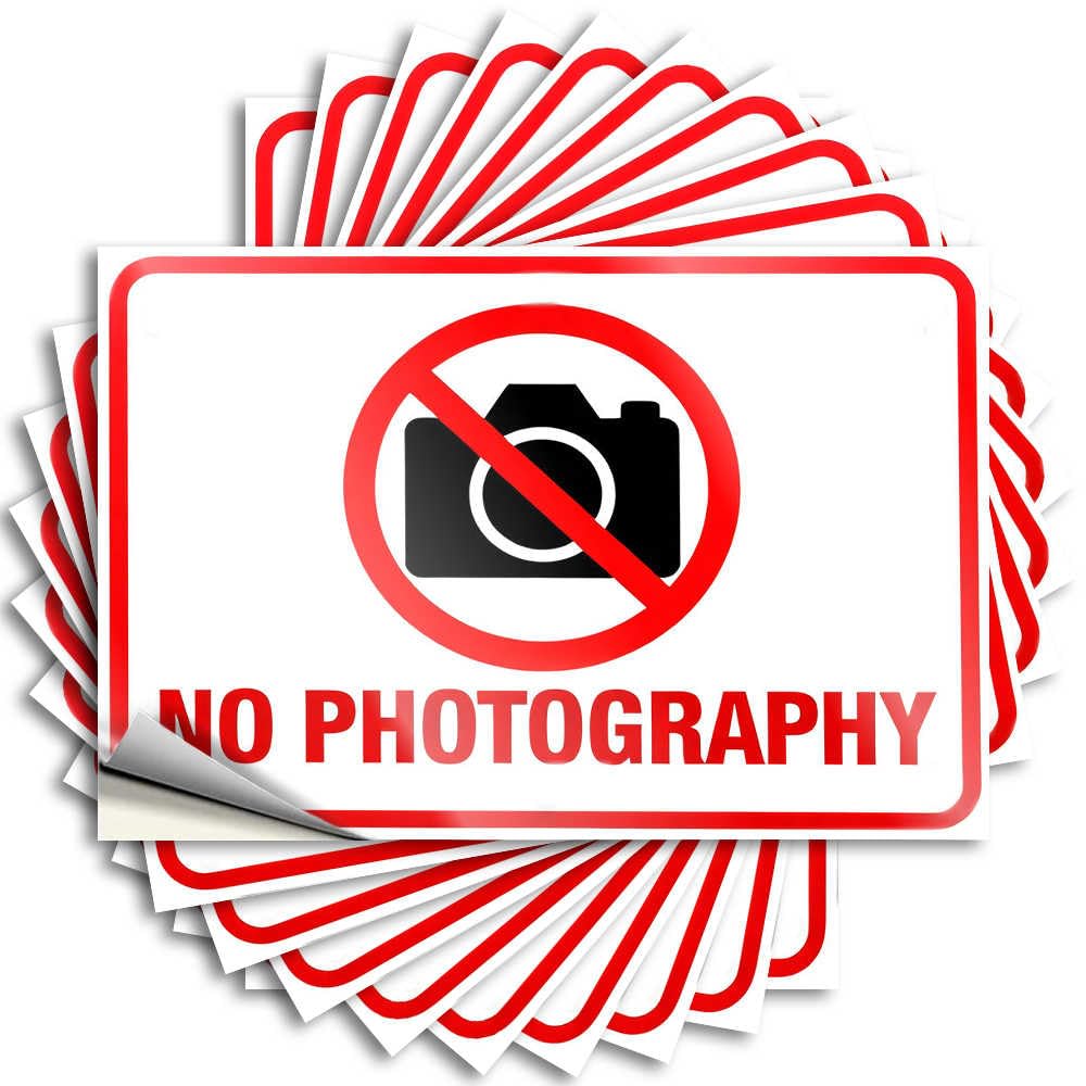 Abipuir Funny Bumper Sticker No Photography Sign Warning Stickers 10Pcs Christmas Car Stickers Funny Garage Signs for Men(6X9CM)