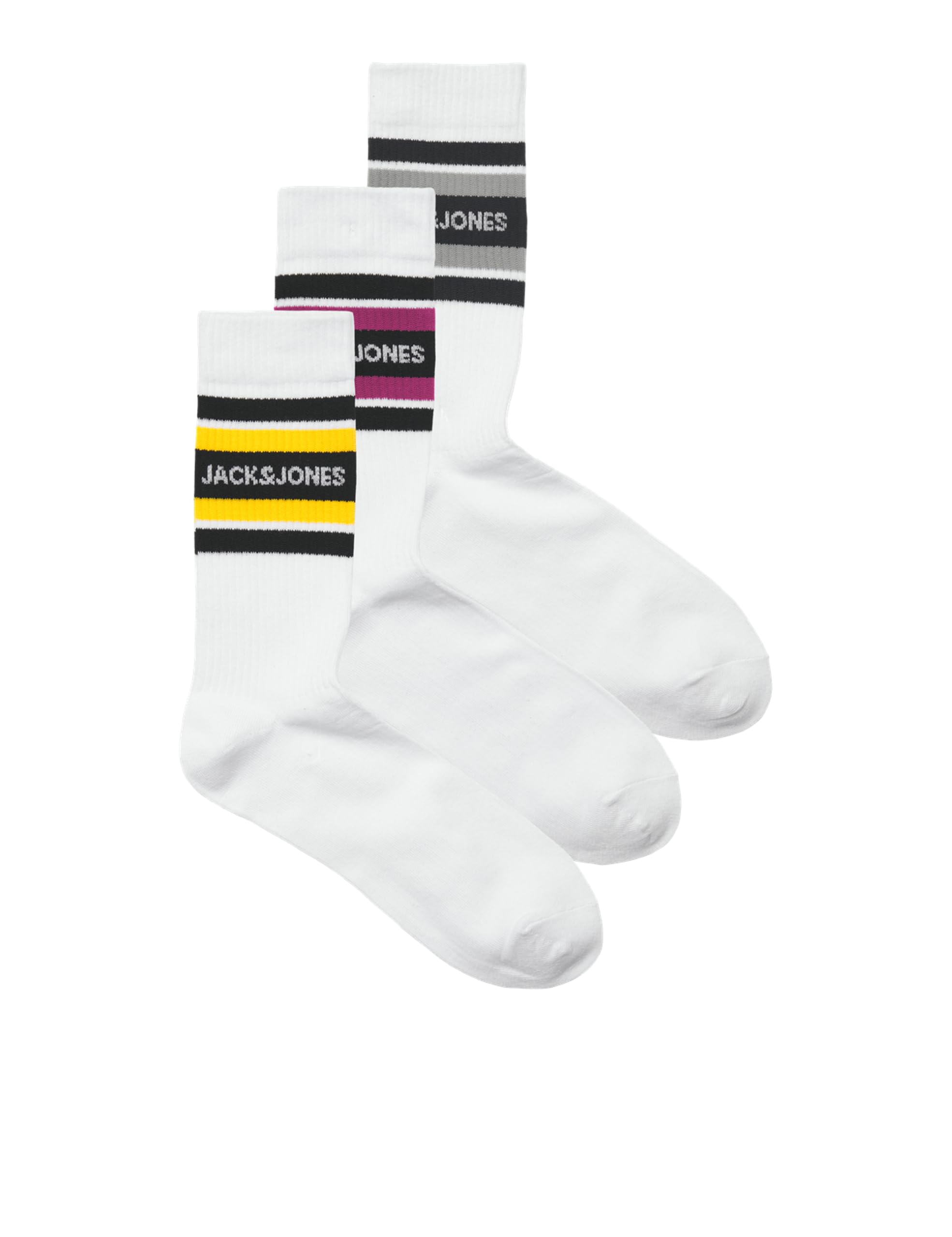 JACK & JONES Jaclucas Tennis Socks Pack of 3, White, One Size