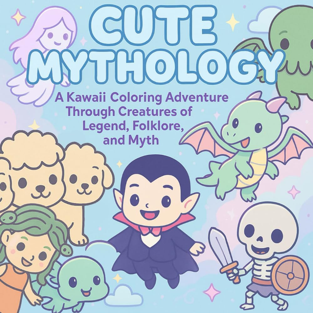 Cute Mythology Coloring Book: A Kawaii Coloring Adventure Through Creatures of Legend, Folklore, and Myth
