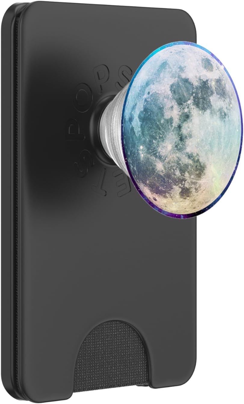 Moon Lunar Surface Full Space Galaxy Gray Green White PopSockets PopWallet for MagSafe