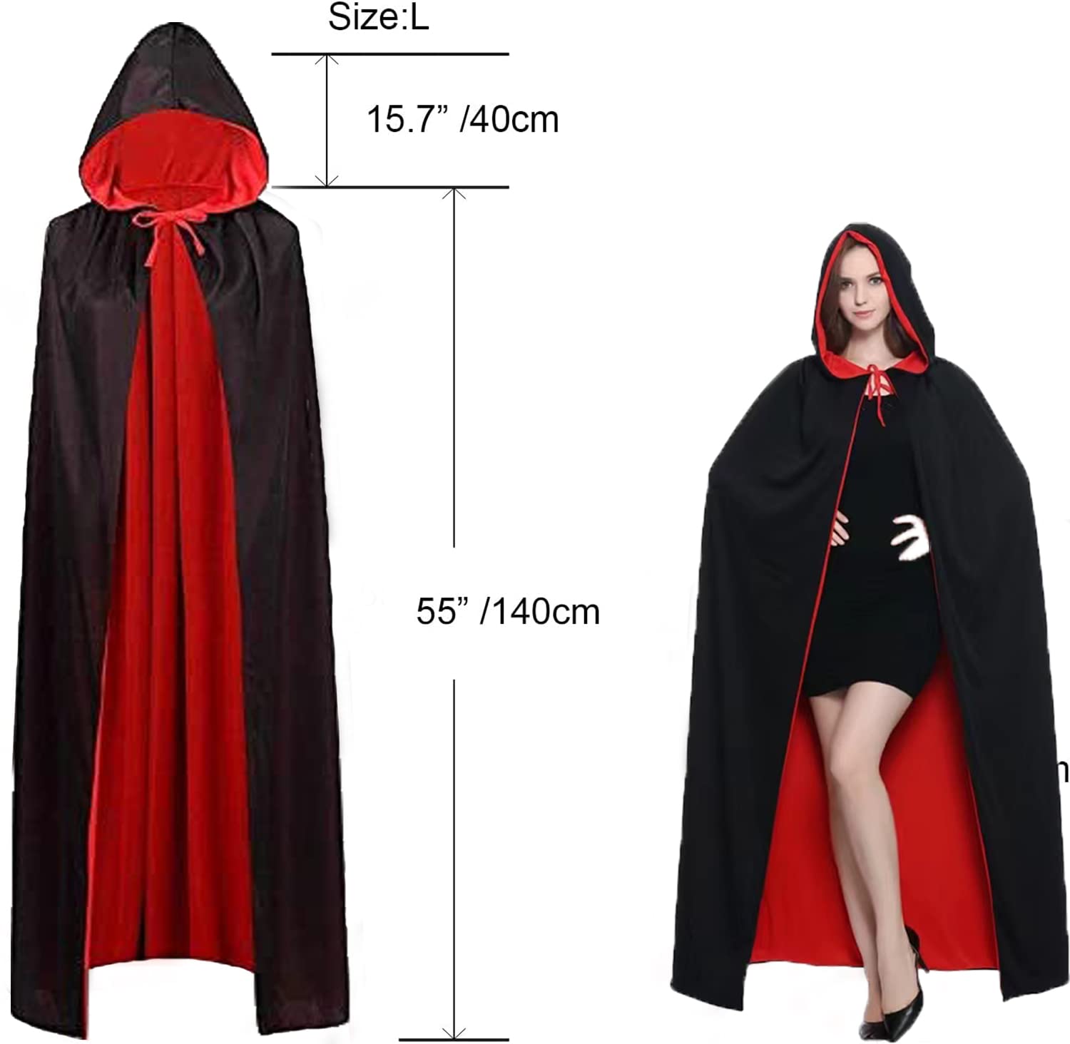 Cape D'halloween Cape, Unisexe Multicolore Robe Adulte À Capuche Pleine Longueur Cape À Capuche Halloween Cosplay Costume Party Cape