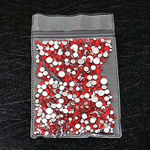 Ad Beads 1440 Pieces Mixed Size No Hotfix Glue On Quality Glass Flatback Rhinestones Round Crystal Gems (19 Siam) #TOP6